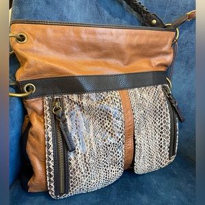 THE SAK Pax Snakeskin/tobacco Leather purse